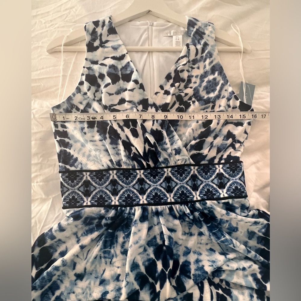 London Times Blue and White Maxi Dress